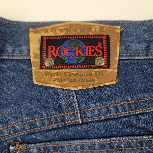VTG Rockies Rocky Mountain High Rise Mom Jeans ASL Blue Denim 33/15 Bareback 90s - Picture 5 of 14